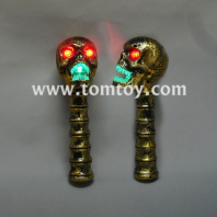 bronze led flashing skull head wand with sound tm02614