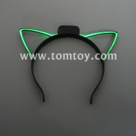 fiber optic light up cat ears headband tm03002-gn