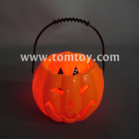 flashing led halloween pumpkin candy pails with sound tm02027
