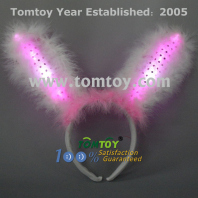 led bunny ears pink and white tm025-044-pw