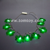 led clover necklace with 9 green lights tm00638