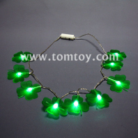 led clover necklace with 9 green lights tm00638