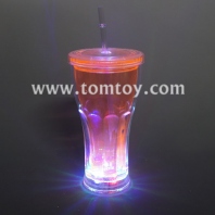 led flashing coca cola drinking gup with lid and straw tm03199