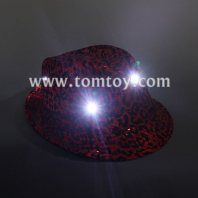 led flashing fedora leopard hat tm03152-rd
