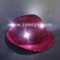 led flashing sequin fedora hat tm03144-pk