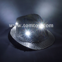 led flashing sequin fedora hats tm03144-sr