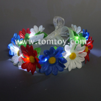 led flower wreath headband tm03086-rwb