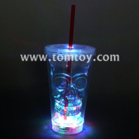 led light up skull cup with straw tm01852