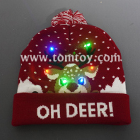 light up deer knitted hat for christmas tm06908