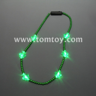 light up fleur de lis mardi gras beads necklace tm00714-gn