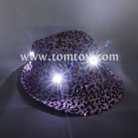 light up leopard fedora hat tm03152-pk