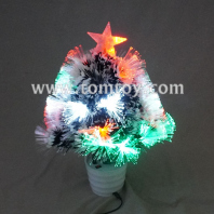 light up optical fiber potted christmas tree with black white leaves tm07405
