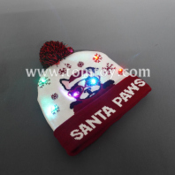 light up santa paws knitted hat tm06919