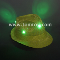 neon green light up sequin fedora hat tm03144-ng