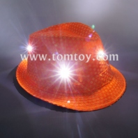 neon orange led sequin fedora hat tm03144-no