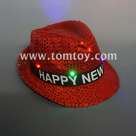 new year light up sequin fedora hat tm03150-rd