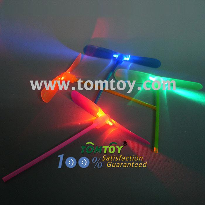 Party Toys Rocket Copters Slingshot LED Bamboo DragonflyTomtoy