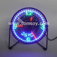 4 inches usb led clock fan tm06676