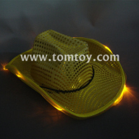 8 led golden cowboy hats tm00046