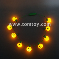 9 led light up pumpkin necklaces tm101-167-or