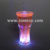 led flashing coca cola drinking gup with lid and straw tm03199