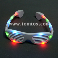 led light up shutter shaped glasses tm046-002-wt