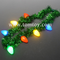 led multi-color bulb necklace wiith green thread tm08656