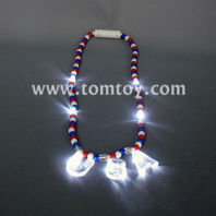 led usa red-white-blue bead necklace tm041-017