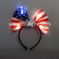 light up american flag bow headband tm07354
