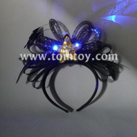 light up black feather headband tm07364