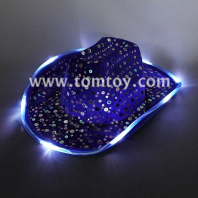 light up blue sequin cowboy hat tm07452