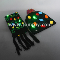 light up christmas beanie hat and scarf tm06922