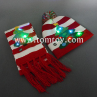 light up christmas tree beanie hat and scarf tm06921