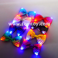 light up silver sequin bow tie tm02961
