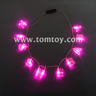 pink led light up kiss me necklace tm00713