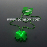 st.patrick's day light up clover led bead necklaces tm03088